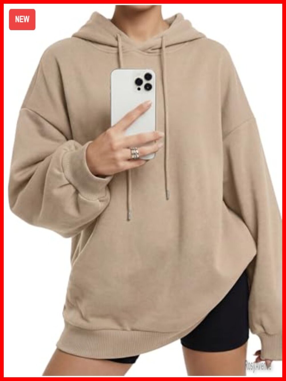 Oversized Fleece Lined Hoodie Women's Long Sleeve Pullover Sweatshirt